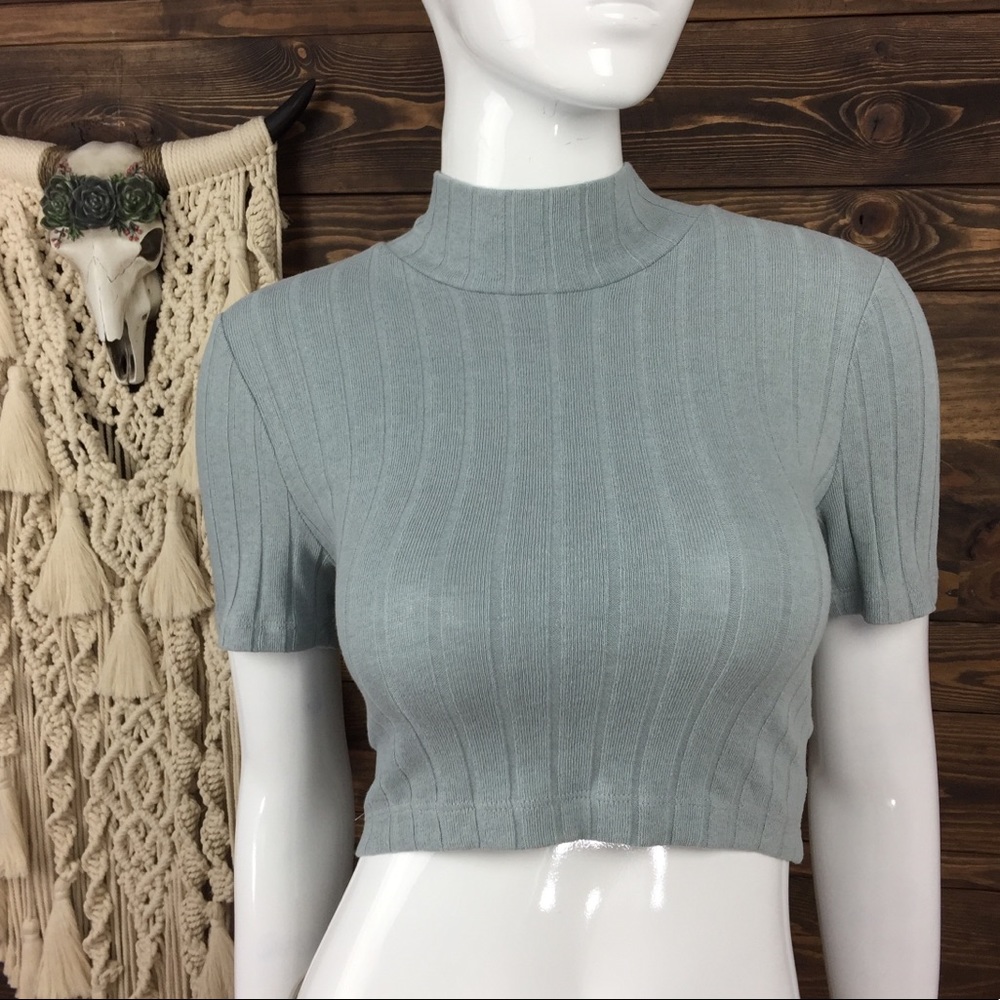 Audrey 3+1 | Ribbed Turtleneck Crop Top